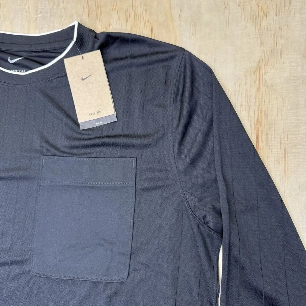 NEW Nike Dri-FIT Soccer Referee Jersey Shirt SLIM Fit Black 2XL Mens DH8027-010 - Picture 6 of 14
